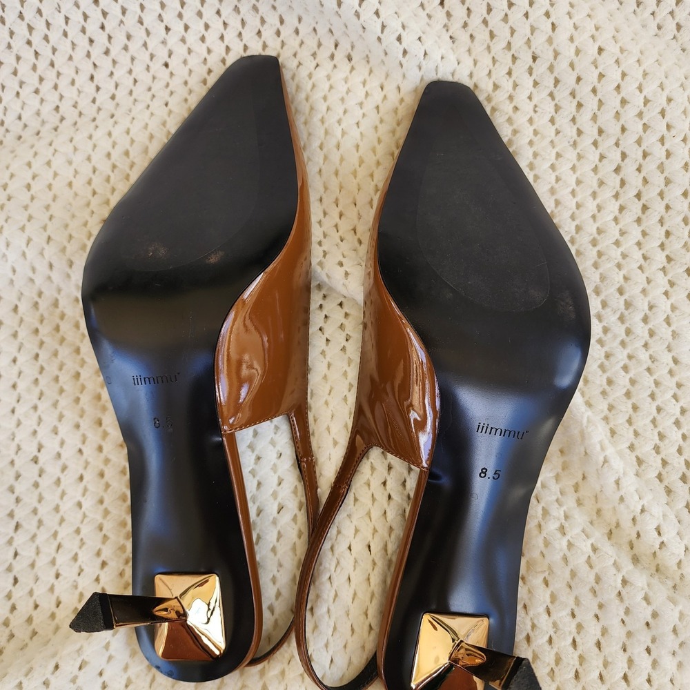 iiimmu Slingback Heels for Women 3.5 in / 4 Kitten Heel Closed Toe Pumps... - Picture 5 of 11